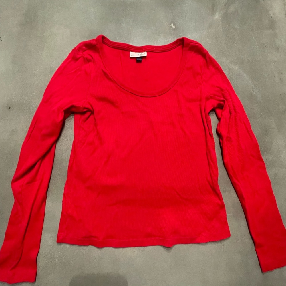 Universal Thread Vibrant Red Long Sleeve Blouse